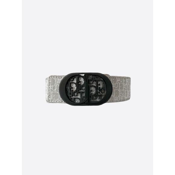 Dior White Oblique Black CD Buckle Belt - Picture 1 of 5